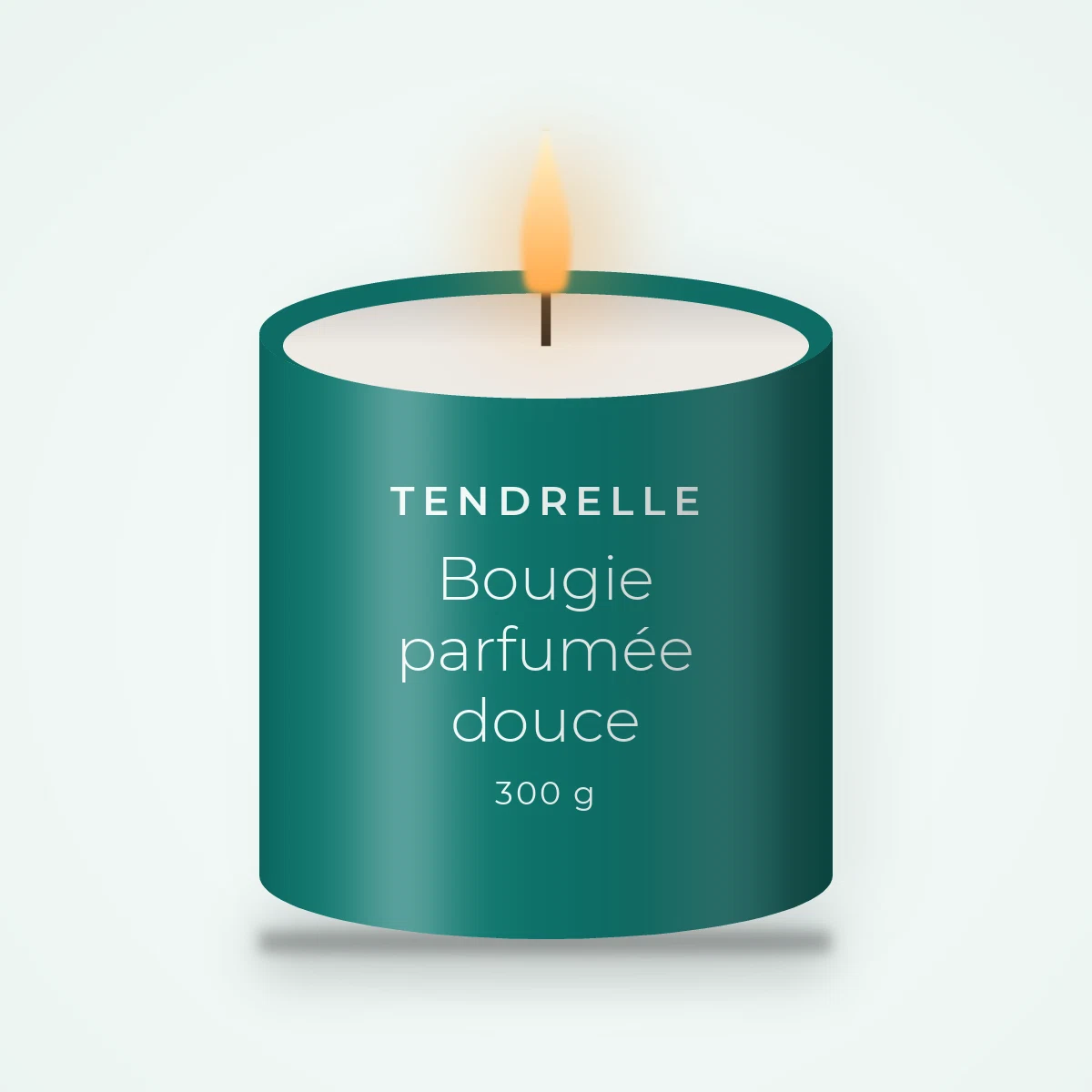 Bougie parfumée douce au sapin baumier – Tendrelle, pot en verre 300 g