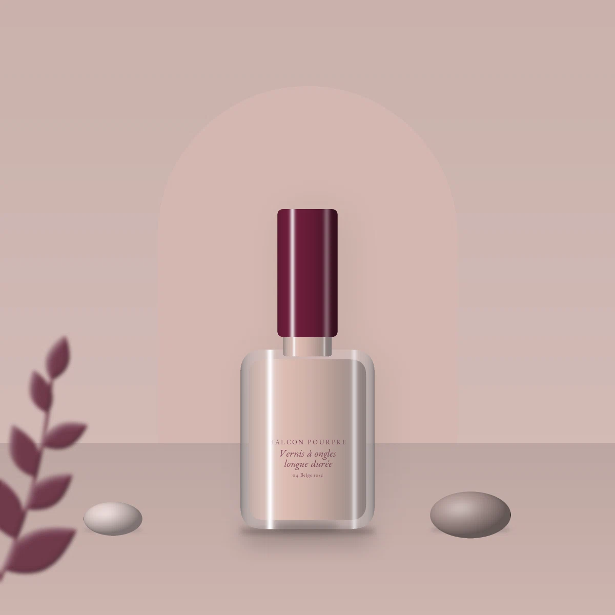 Vernis à ongles longue durée à l'huile de jojoba – Balcon Pourpre, photo d'ambiance