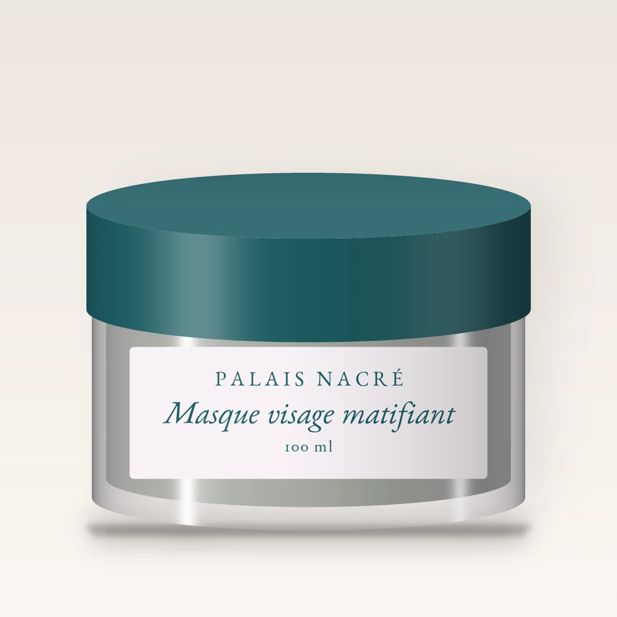 Masque visage matifiant au charbon végétal – Palais Nacré, pot 100 ml