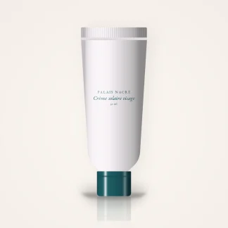 Crème solaire visage unifiante à la centella asiatica SPF 50+ – Palais Nacré, tube 50 ml