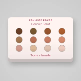 Palette yeux Dernier Salut à l'huile de raisin – Coulisse Rouge, 4 × 1,2 g, teinte Tons chauds