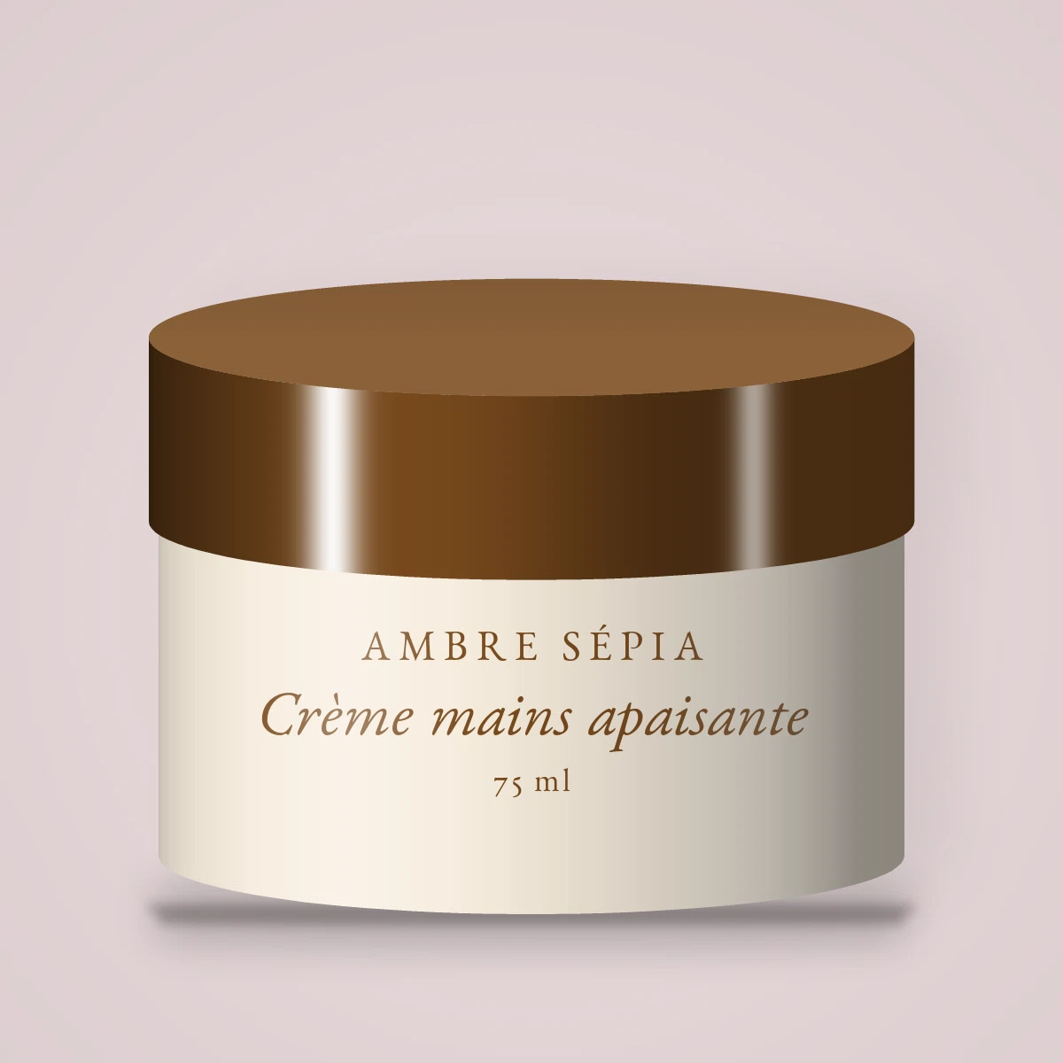 Crème mains apaisante à l'huile de sésame – Ambre Sépia, pot 75 ml
