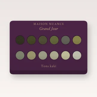 Palette yeux intense Grand Jour – Maison Nuance, 12 × 1 g, teinte Tons kaki