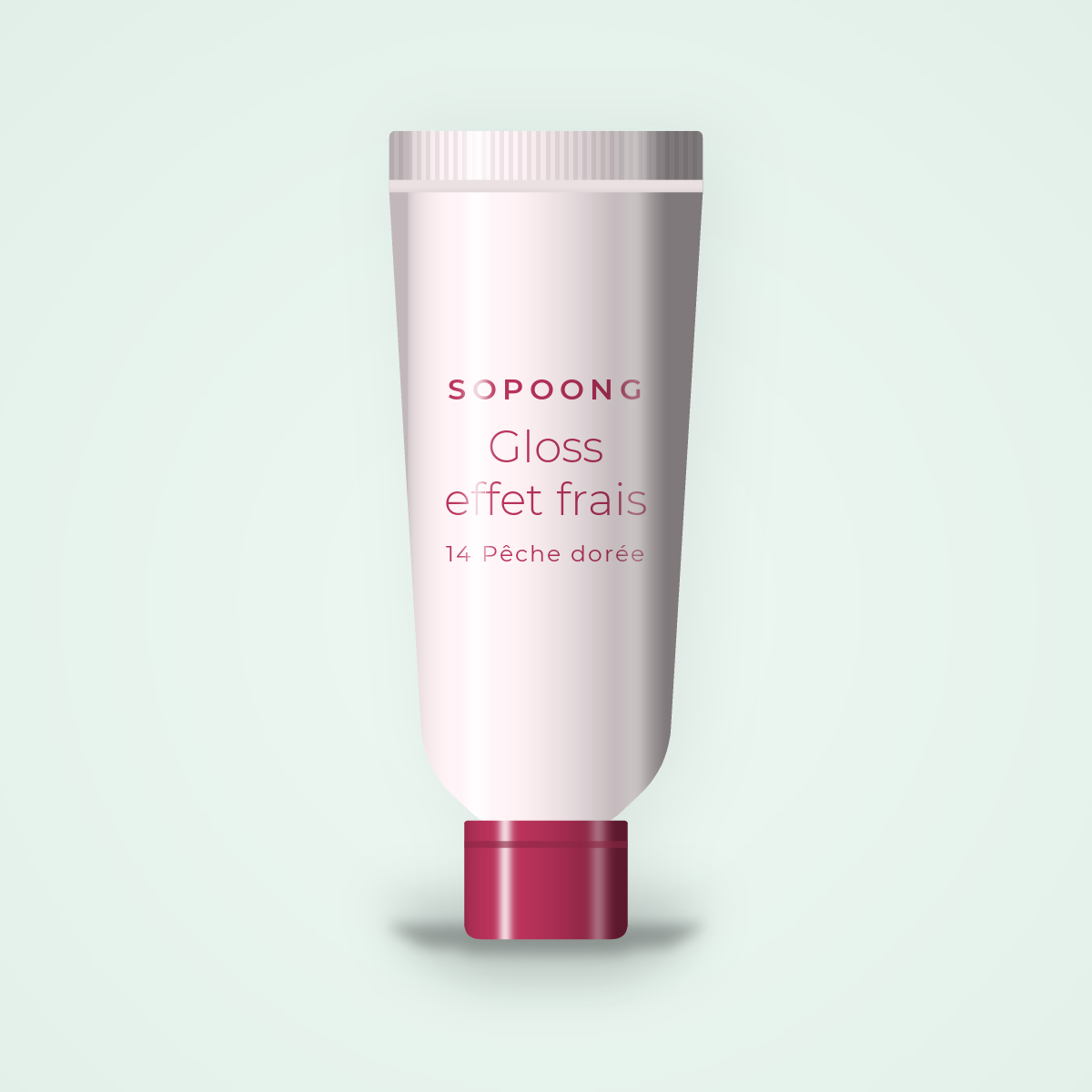 Gloss effet frais à la fleur de cerisier – Sopoong, tube 4 ml, teinte 14 Pêche dorée