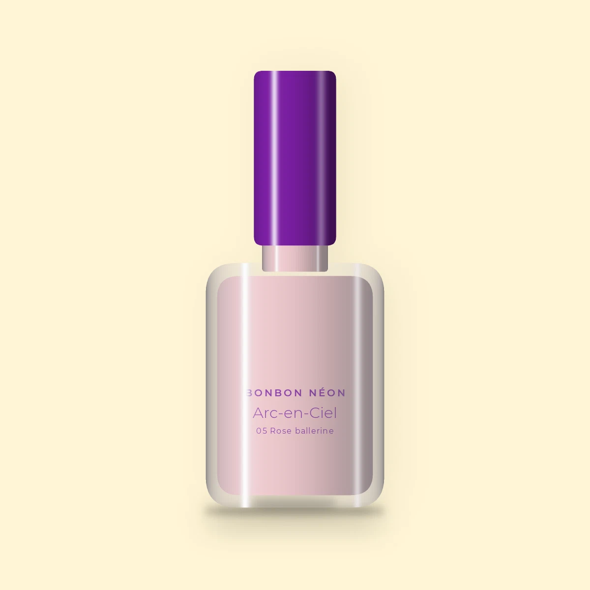 Vernis à ongles Arc-en-Ciel couture – Bonbon Néon, flacon 10 ml, teinte 05 Rose ballerine