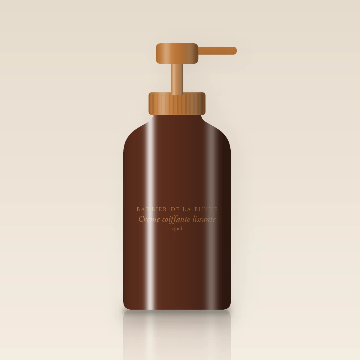 Crème coiffante lissante au beurre de mangue – Barbier de la Butte, flacon-pompe 75 ml
