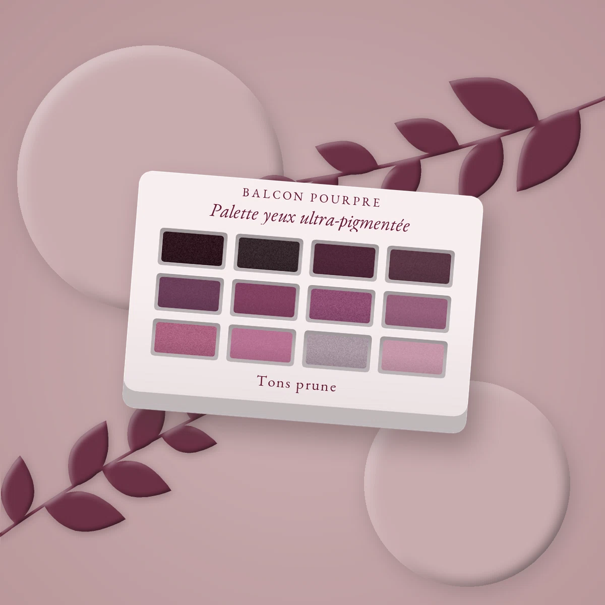 Palette yeux ultra-pigmentée à la poudre de soie – Balcon Pourpre, photo d'ambiance