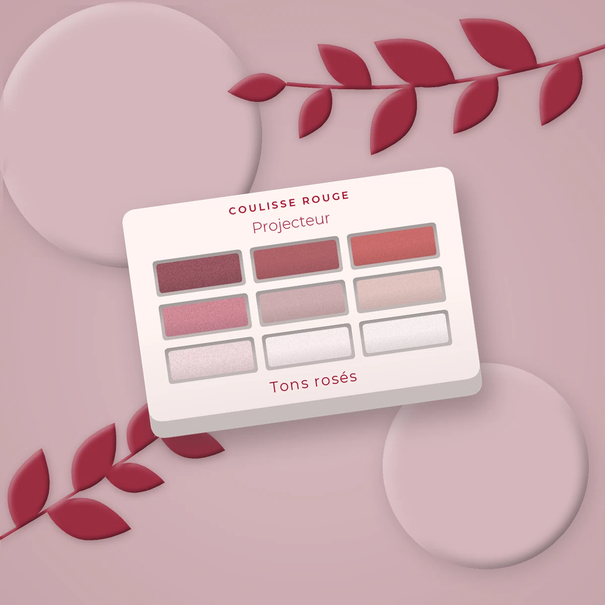 Palette yeux minimaliste Projecteur – Coulisse Rouge, photo d'ambiance
