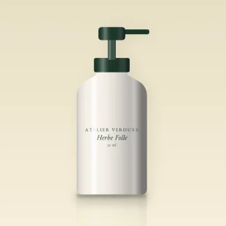 Herbe Folle crème solaire visage urbaine SPF 50 – Atelier Verdure, flacon-pompe 50 ml