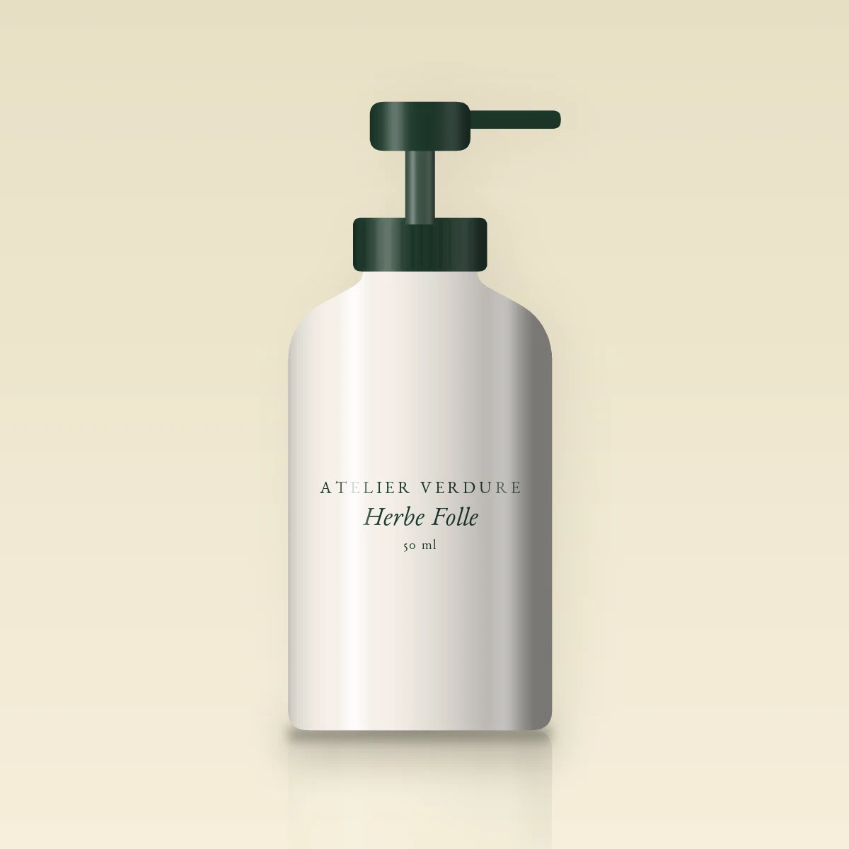 Herbe Folle crème solaire visage urbaine SPF 50 – Atelier Verdure, flacon-pompe 50 ml