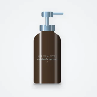 Gel douche et bain apaisant à la fleur de lotus – Mélèze & Givre, flacon-pompe 1 L