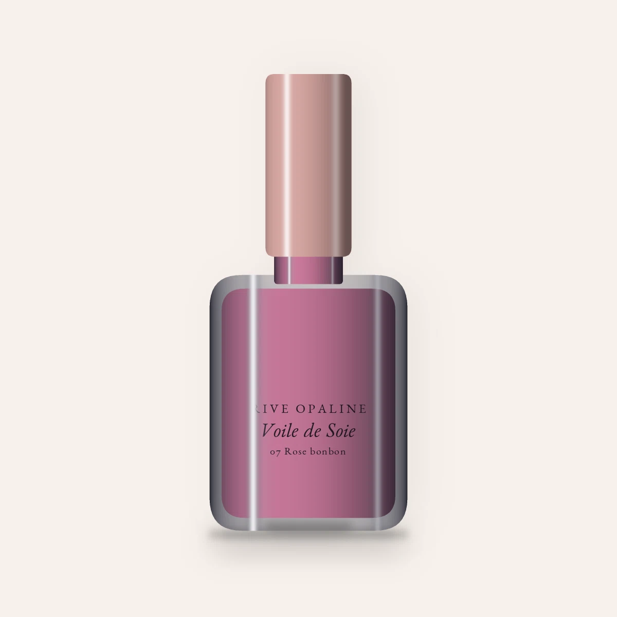 Vernis à ongles Voile de Soie application facile – Rive Opaline, flacon 10 ml, teinte 07 Rose bonbon