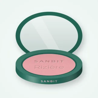 Blush Rizière bonne mine – Sanbit, boîtier 6 g, teinte 01 Rose poudré