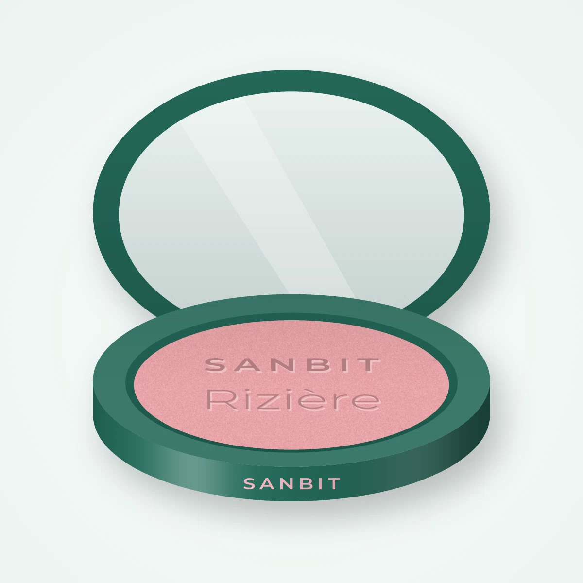 Blush Rizière bonne mine – Sanbit, boîtier 6 g, teinte 01 Rose poudré
