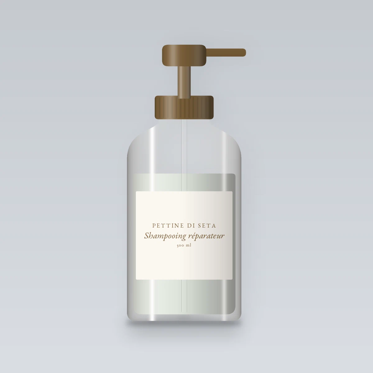 Shampooing réparateur à l'huile de camélia – Pettine di Seta, flacon-pompe 500 ml