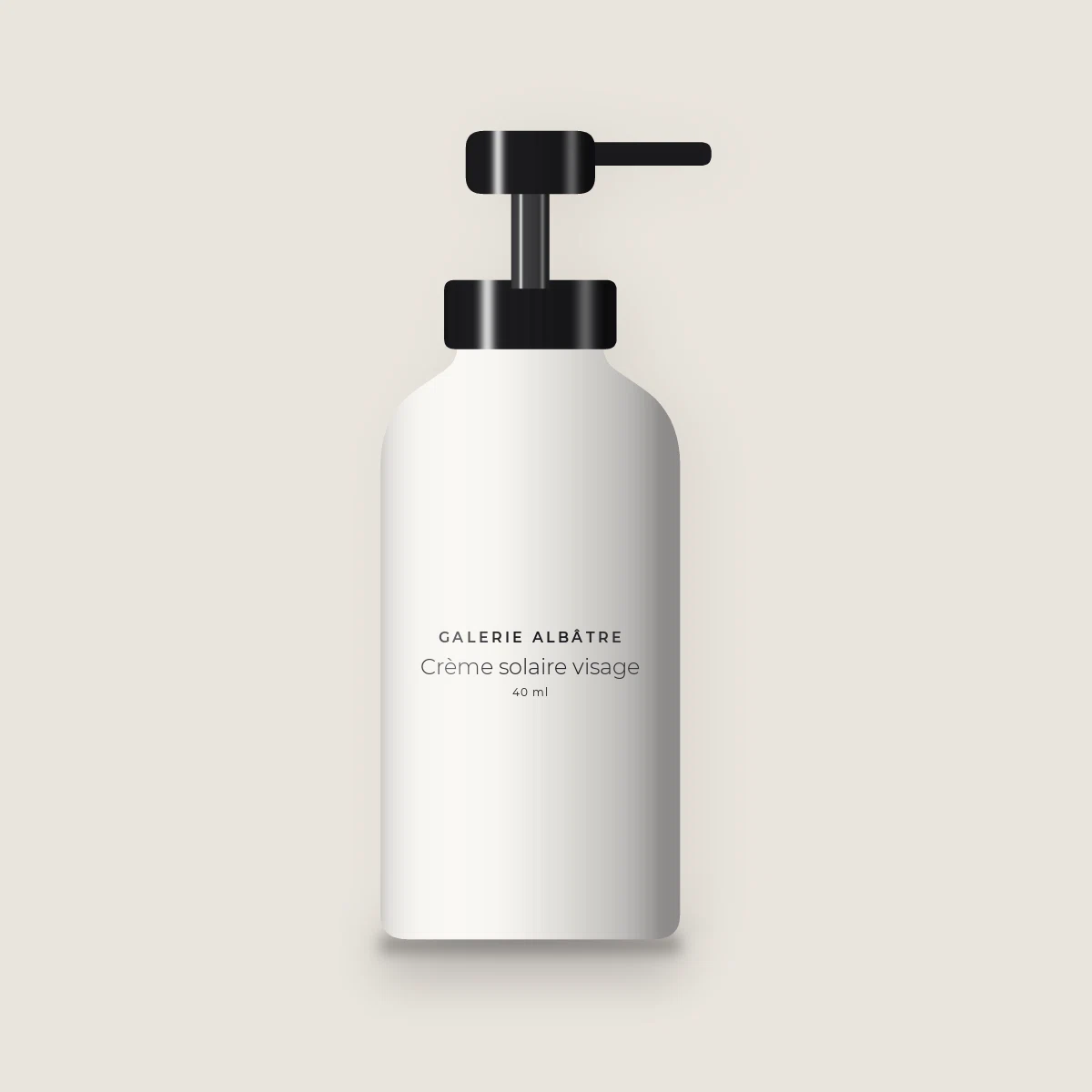 Crème solaire visage quotidienne à l'ectoïne SPF 30 – Galerie Albâtre, flacon-pompe 40 ml