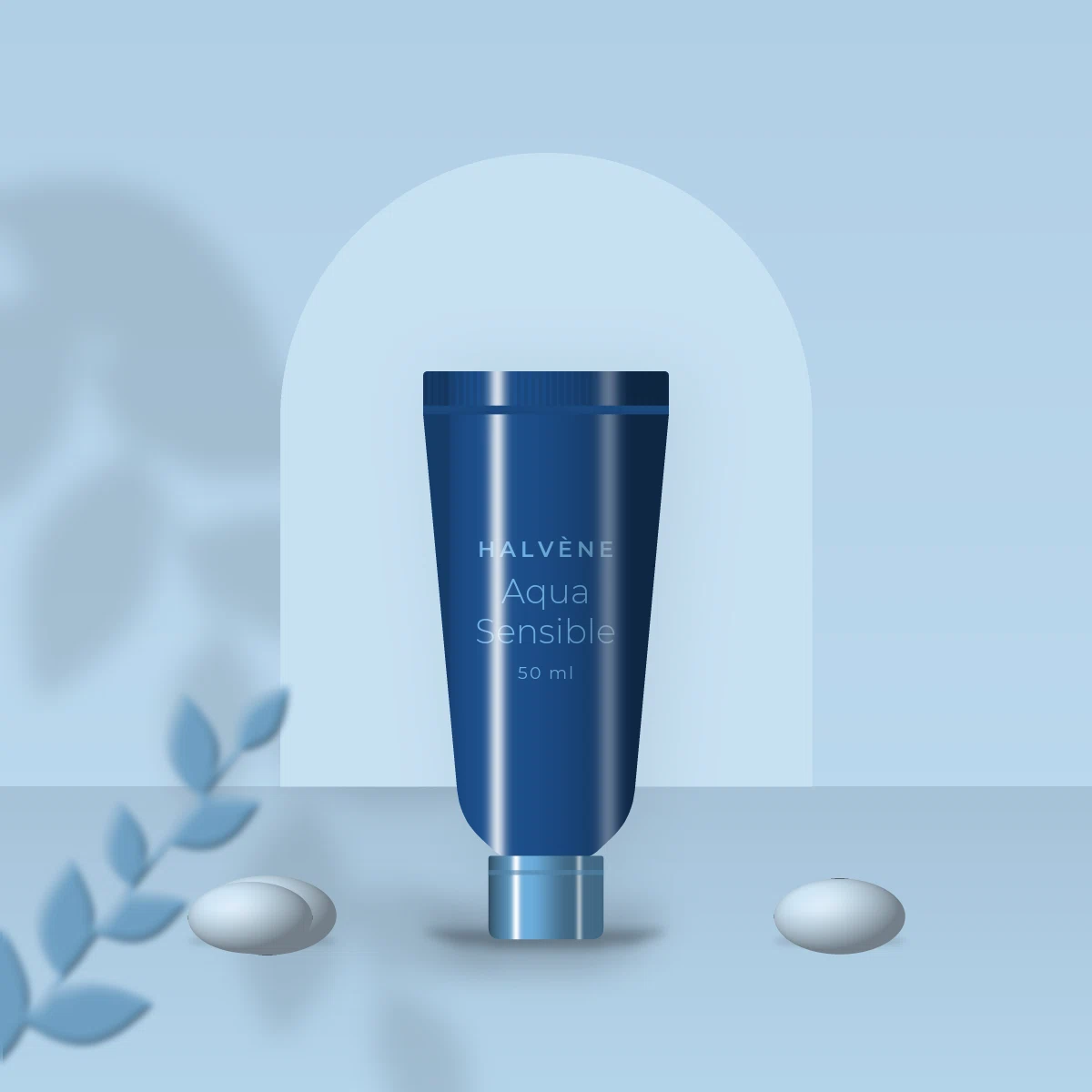 Masque visage Aqua Sensible au rhassoul – Halvène, photo d'ambiance