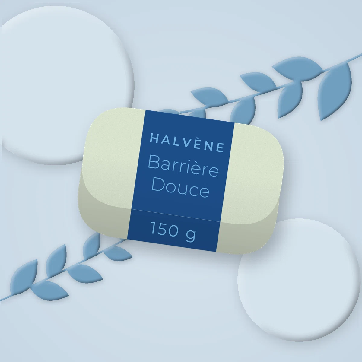 Savon Barrière Douce surgras aux noyaux d'olive – Halvène, photo d'ambiance