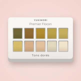 Palette yeux Premier Flocon complète – Yukimori, 9 × 1 g, teinte Tons dorés