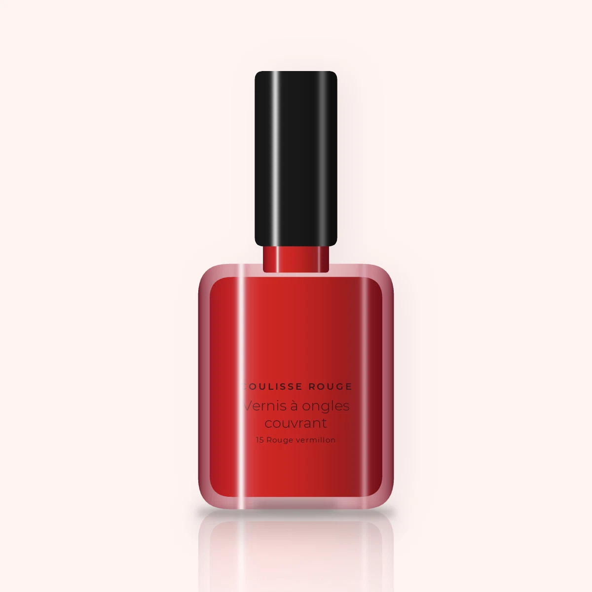 Vernis à ongles couvrant à la camomille – Coulisse Rouge, flacon 5 ml, teinte 15 Rouge vermillon