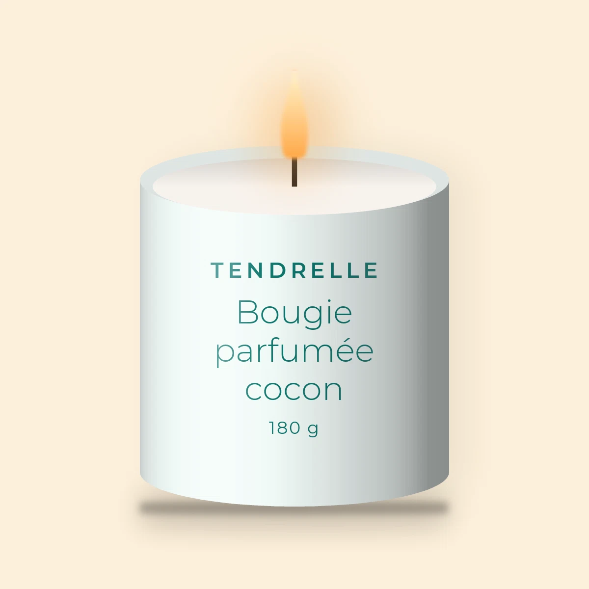 Bougie parfumée cocon au clou de girofle – Tendrelle, pot en verre 180 g