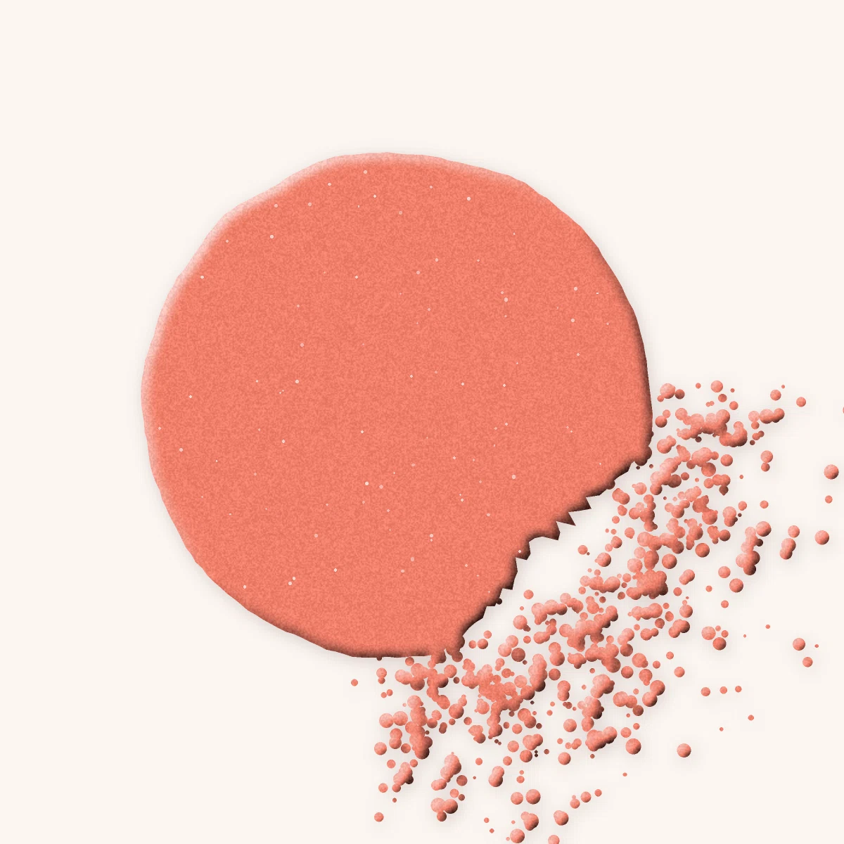 Blush effet mine reposée à l'huile de camélia – Laque Rivoli, aperçu de la teinte 05 Corail