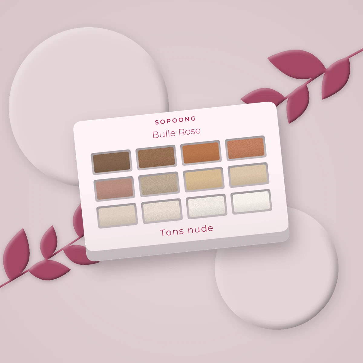 Palette yeux Bulle Rose au bleuet – Sopoong, photo d'ambiance