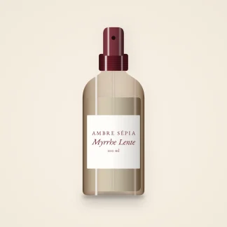 Brume Myrrhe Lente pimpante – Ambre Sépia, flacon spray 100 ml