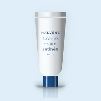 Crème mains et ongles satinée au beurre de karité – Halvène, tube 75 ml
