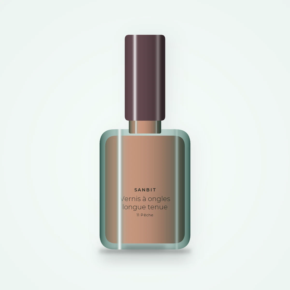 Vernis à ongles longue tenue à l'huile de raisin – Sanbit, flacon 10 ml, teinte 11 Pêche