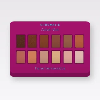 Palette yeux Aplat Mat à l'huile de tournesol – Chromalie, 12 × 1 g, teinte Tons terracotta