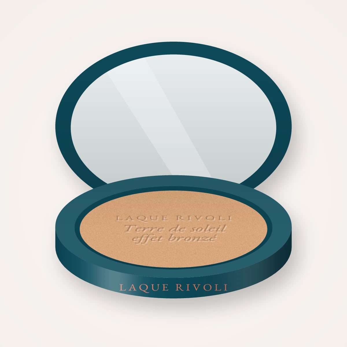 Terre de soleil effet bronzé à l'amande douce – Laque Rivoli, boîtier 15 g, teinte 01 Hâle léger