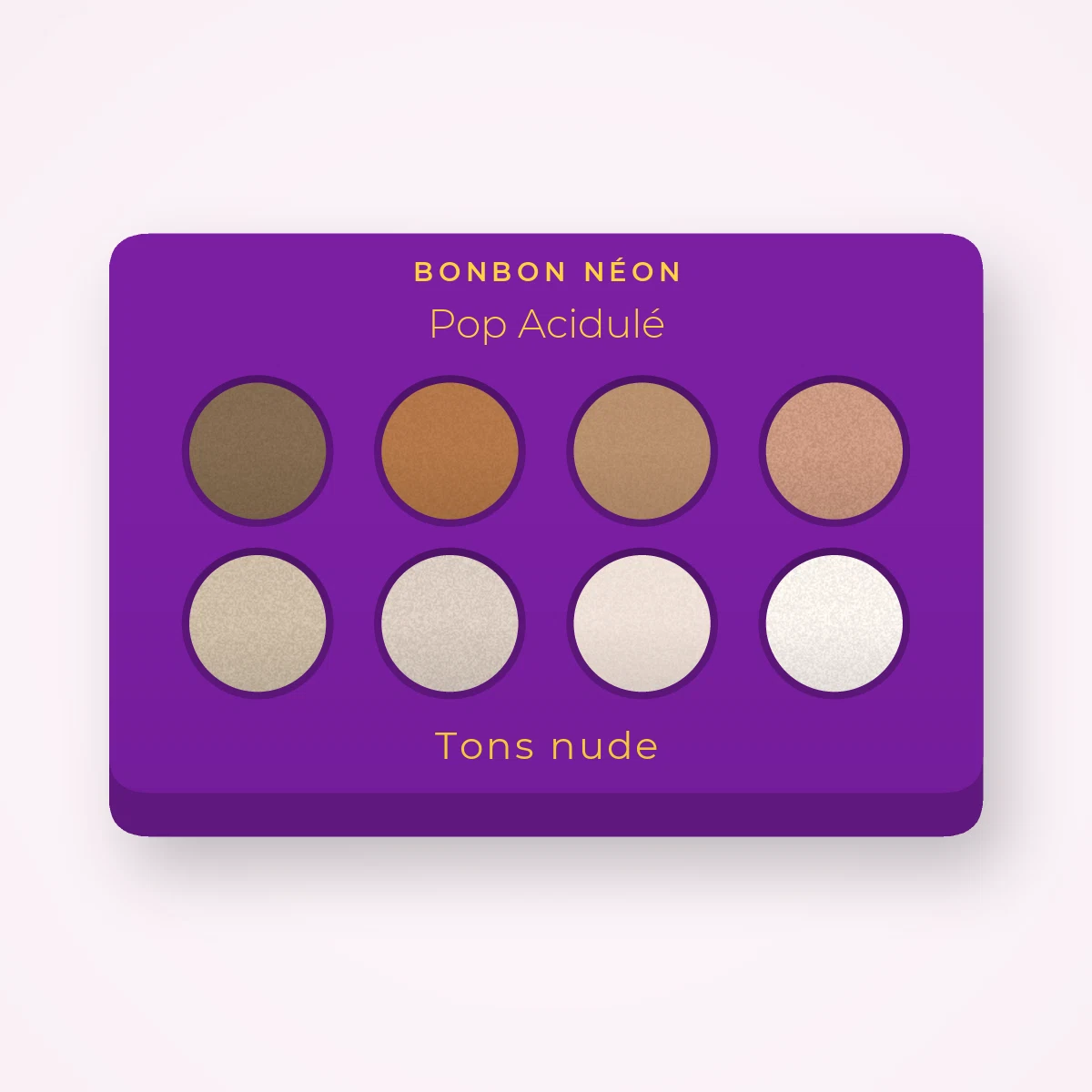 Palette yeux Pop Acidulé à l'huile d'argan – Bonbon Néon, 9 × 1 g, teinte Tons nude