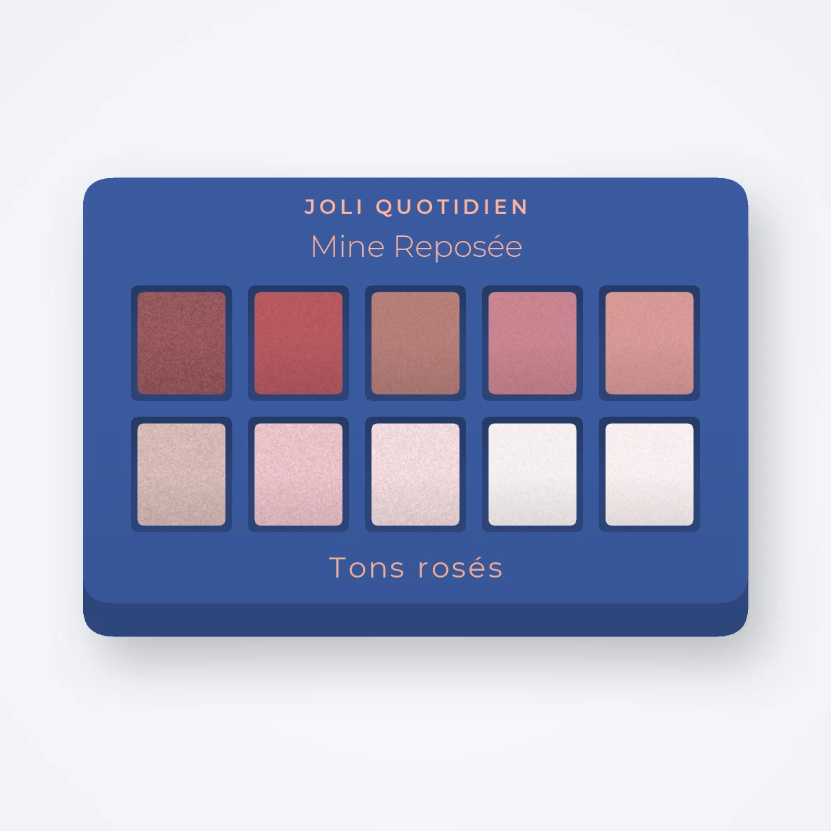 Palette yeux Mine Reposée à l'huile de camélia – Joli Quotidien, 12 × 1 g, teinte Tons rosés