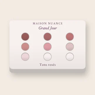 Palette yeux haute tenue Grand Jour – Maison Nuance, 12 × 1 g, teinte Tons rosés