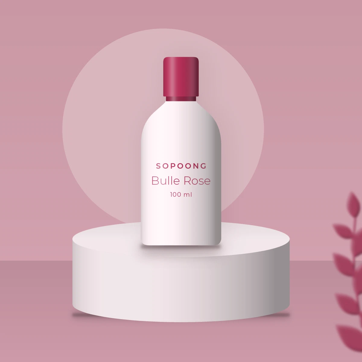 Lotion tonique Bulle Rose à l'eau de bleuet – Sopoong, photo d'ambiance