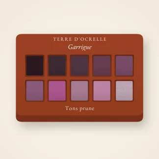 Palette yeux Garrigue ultra-pigmentée – Terre d'Ocrelle, 12 × 1 g, teinte Tons prune