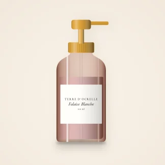 Gel douche et bain Falaise Blanche fraîcheur – Terre d'Ocrelle, flacon-pompe 100 ml