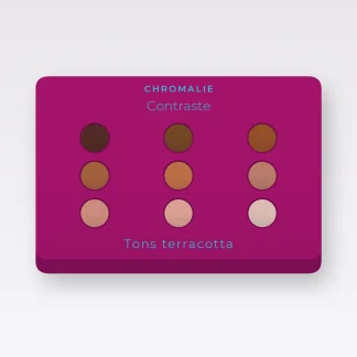 Palette yeux Contraste sans transfert – Chromalie, 12 × 1 g, teinte Tons terracotta