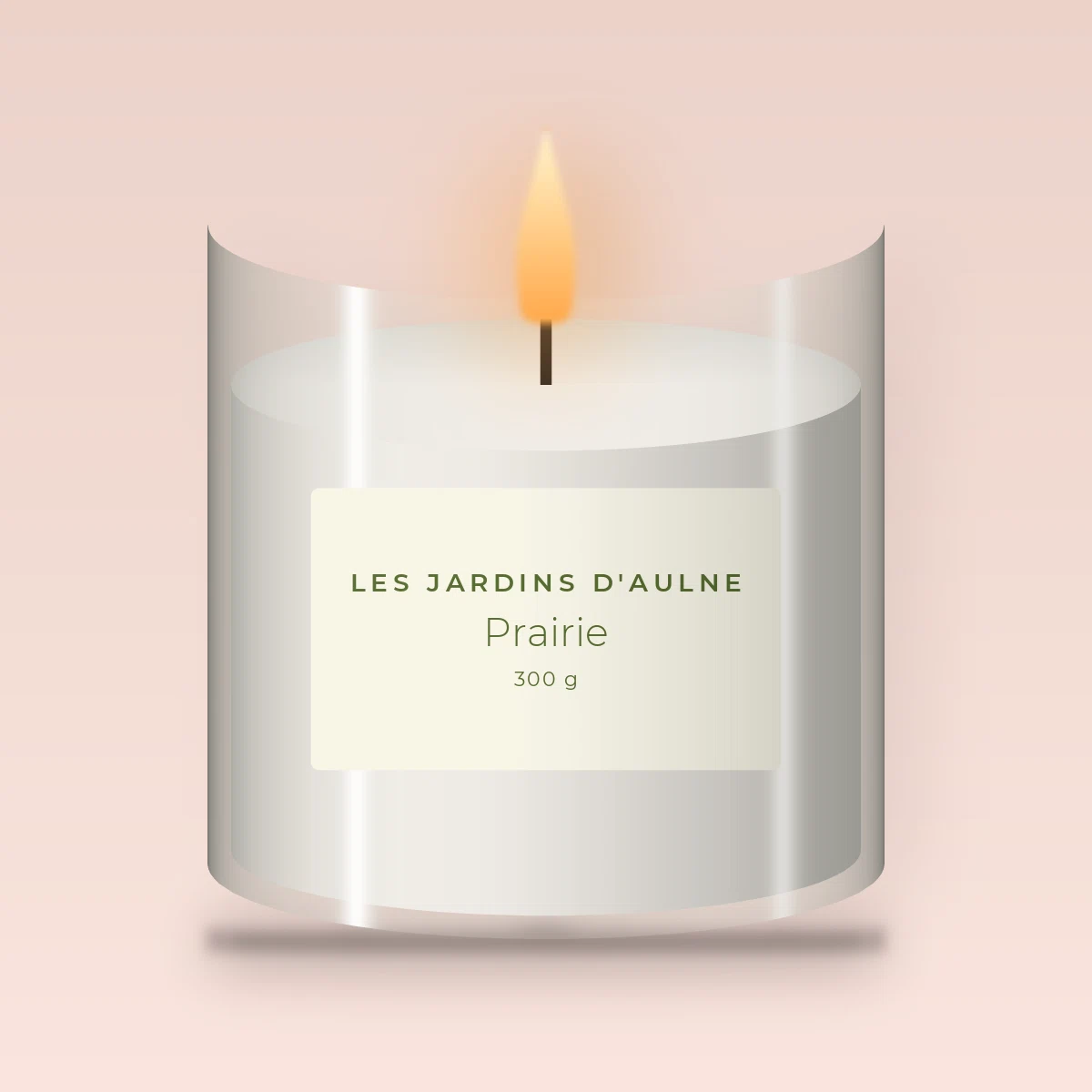 Bougie parfumée Prairie intimiste – Les Jardins d'Aulne, pot en verre 300 g