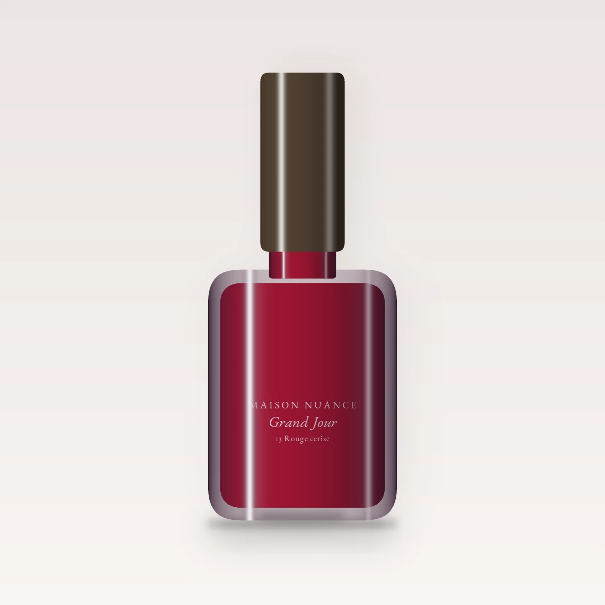 Vernis à ongles lissant Grand Jour – Maison Nuance, flacon 5 ml, teinte 13 Rouge cerise