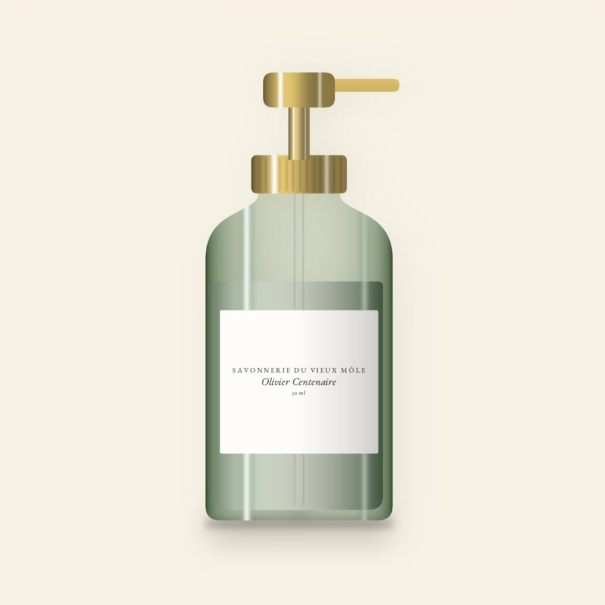 Soin visage Olivier Centenaire à la provitamine B5 – Savonnerie du Vieux Môle, flacon-pompe 50 ml