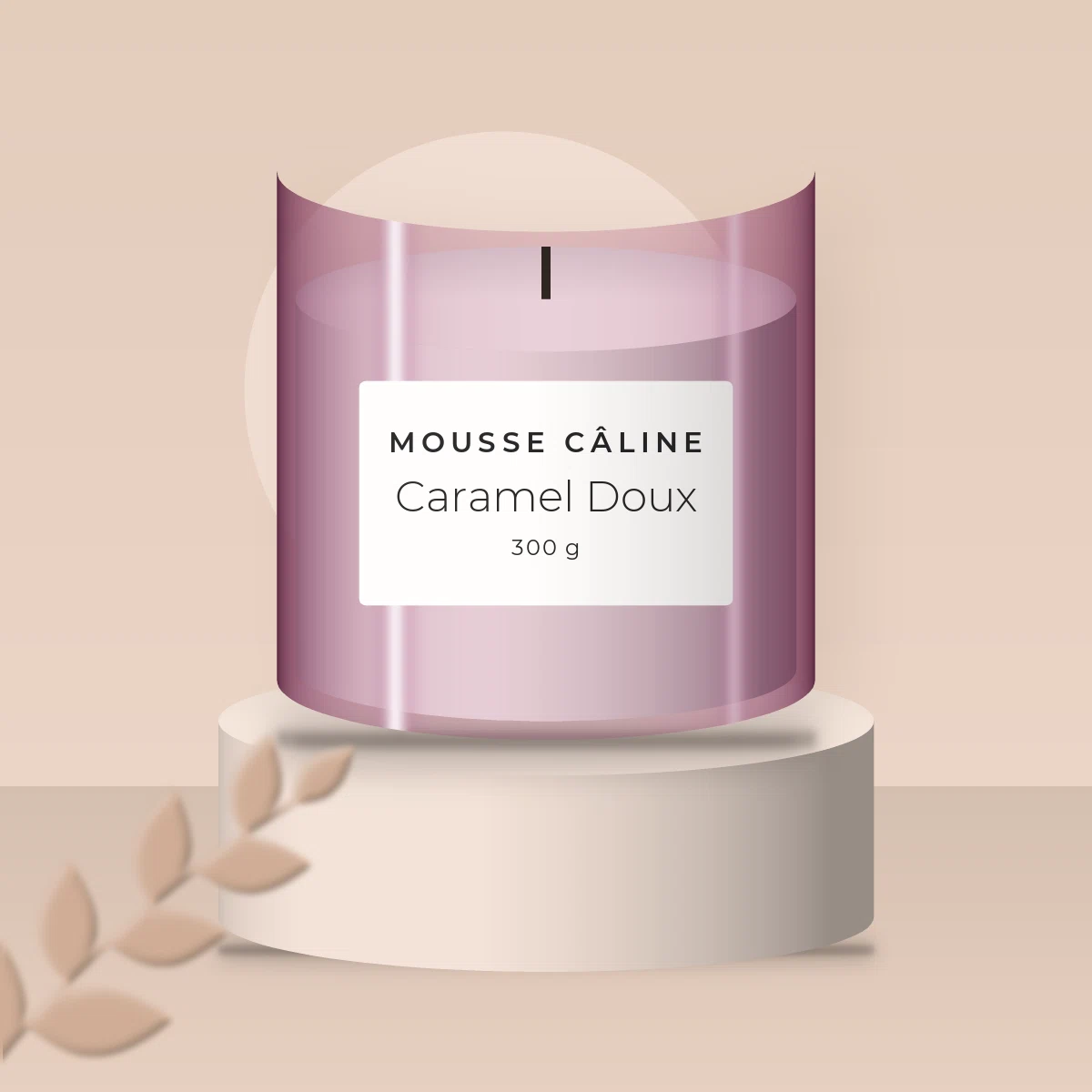 Bougie parfumée Caramel Doux au lavandin – Mousse Câline, photo d'ambiance