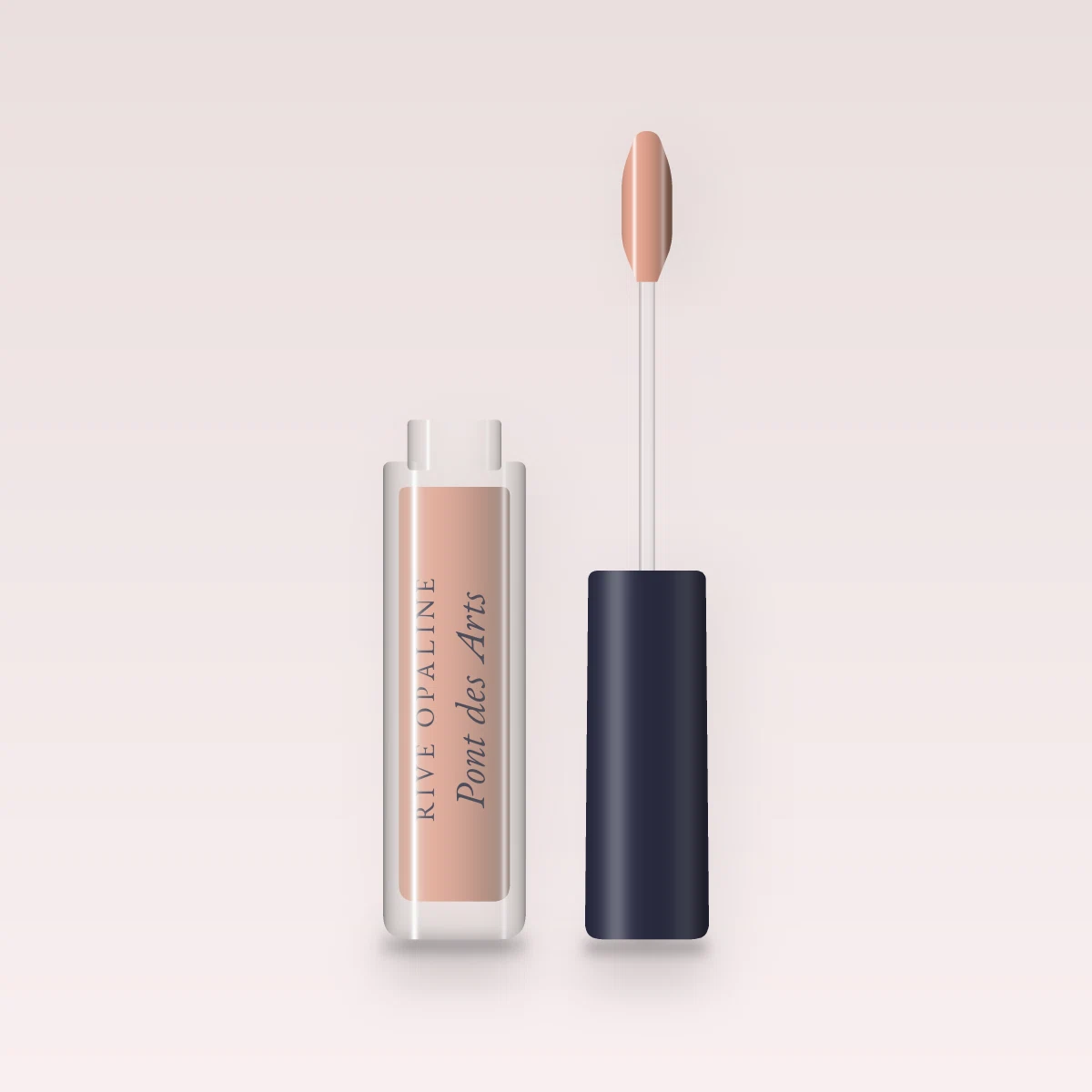 Gloss Pont des Arts à l'huile de noisette – Rive Opaline, flacon applicateur 8 ml, teinte 02 Nude pêche
