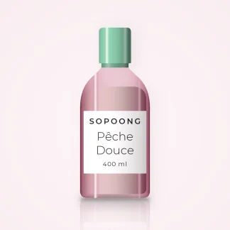 Pêche Douce nettoyant visage hydratant – Sopoong, flacon 400 ml