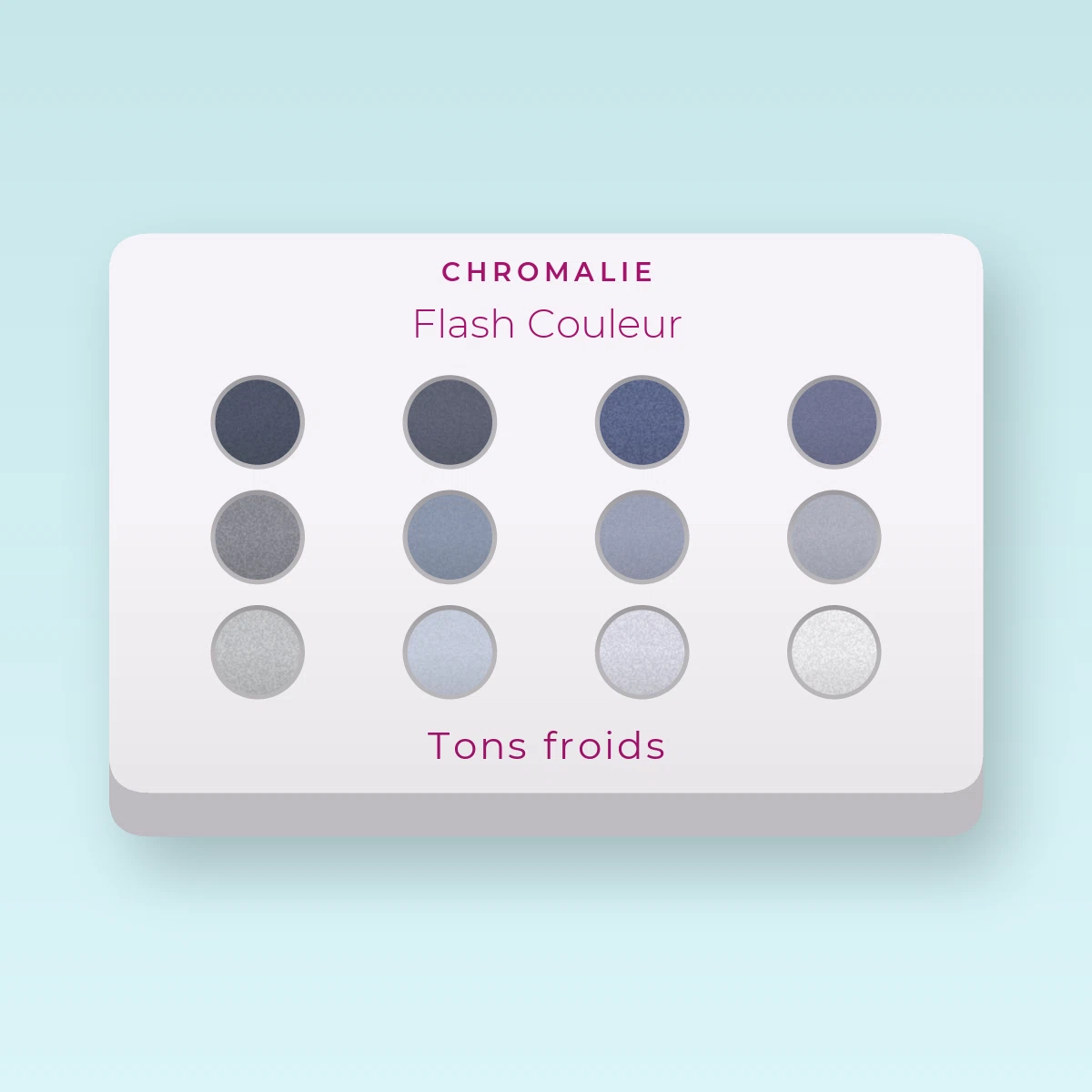 Palette yeux signature Flash Couleur – Chromalie, 4 × 1,2 g, teinte Tons froids