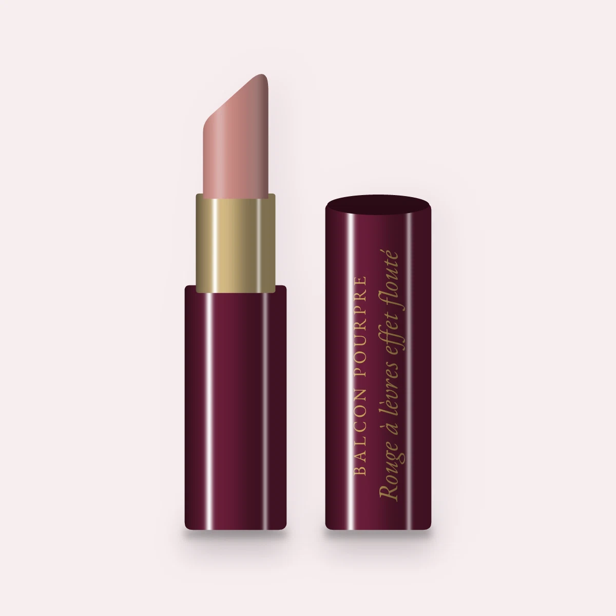 Rouge à lèvres effet flouté au beurre de cacao – Balcon Pourpre, étui 3,8 g, teinte 02 Nude rosé