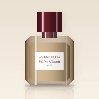 Parfum Résine Chaude envoûtant à la fève tonka – Ambre Sépia, flacon 30 ml