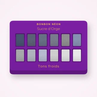 Palette yeux Sucre d'Orge au kaolin – Bonbon Néon, 4 × 1,2 g, teinte Tons froids