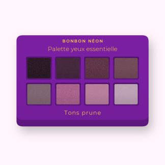 Palette yeux essentielle à l'huile de ricin – Bonbon Néon, 4 × 1,2 g, teinte Tons prune